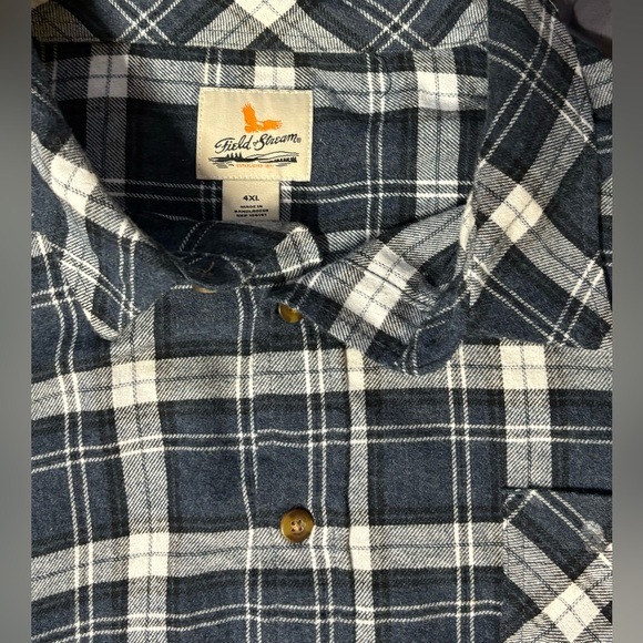 Field & Stream Men's blue black
plaid lightweight flannel size 4XL EUC - Picture 8 of 8